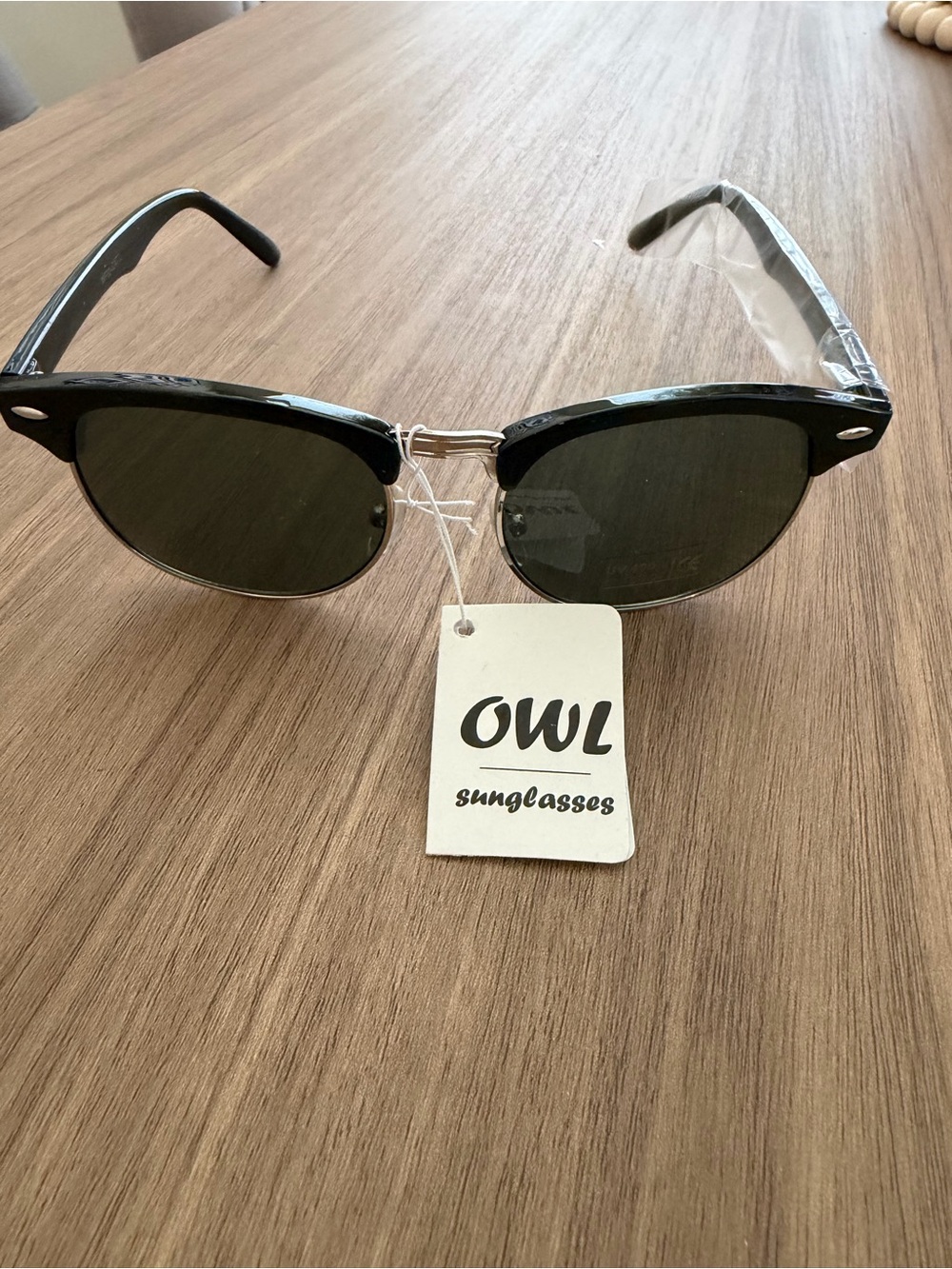 OWL Black & Gold Half-Frame Sunglasses